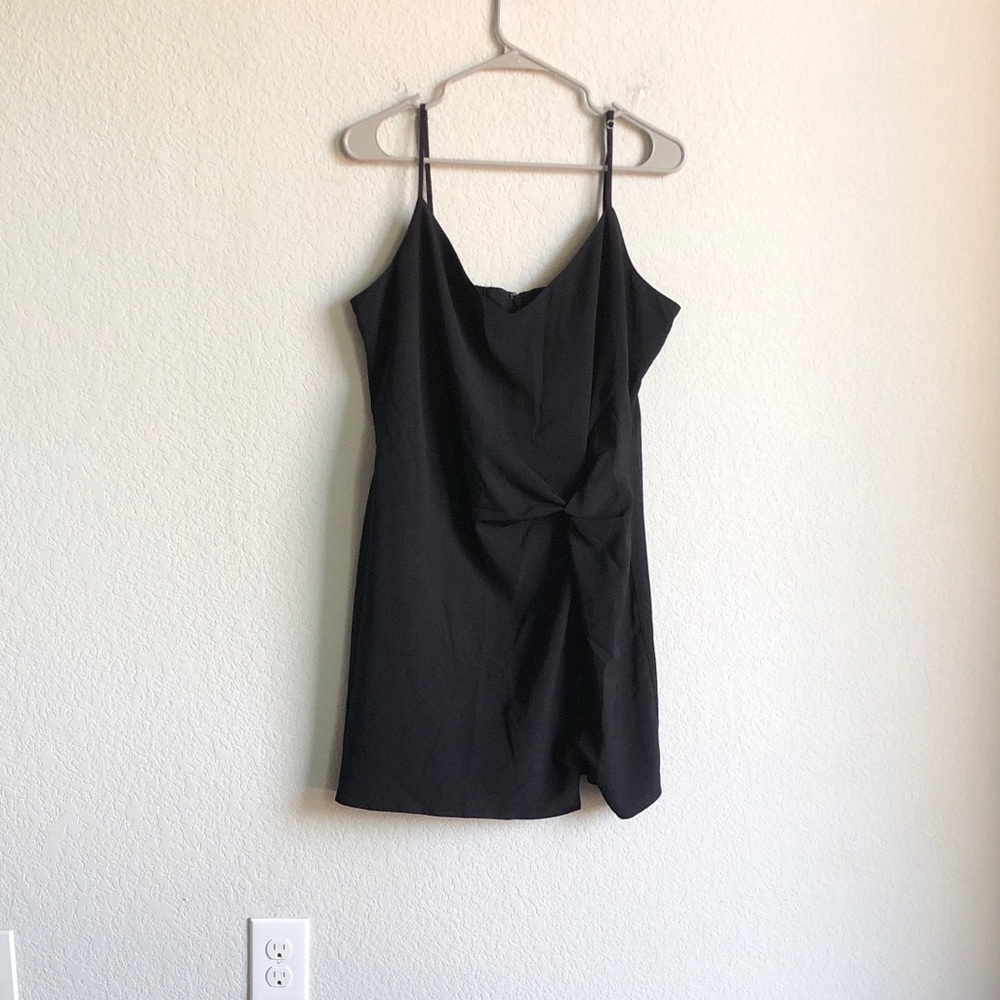 Abercrombie and Fitch Sidedraped Mini Dress Black Tall LBD Date Night Cocktail